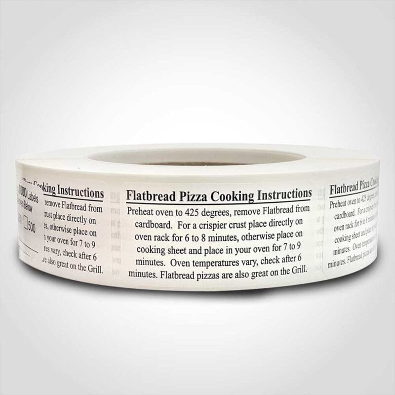 Flatbread Pizza Cooking Instructions Label – 1000 Pack (540149) 1 Flatbread Pizza Cooking Instructions Label - 1000 Pack (540149)