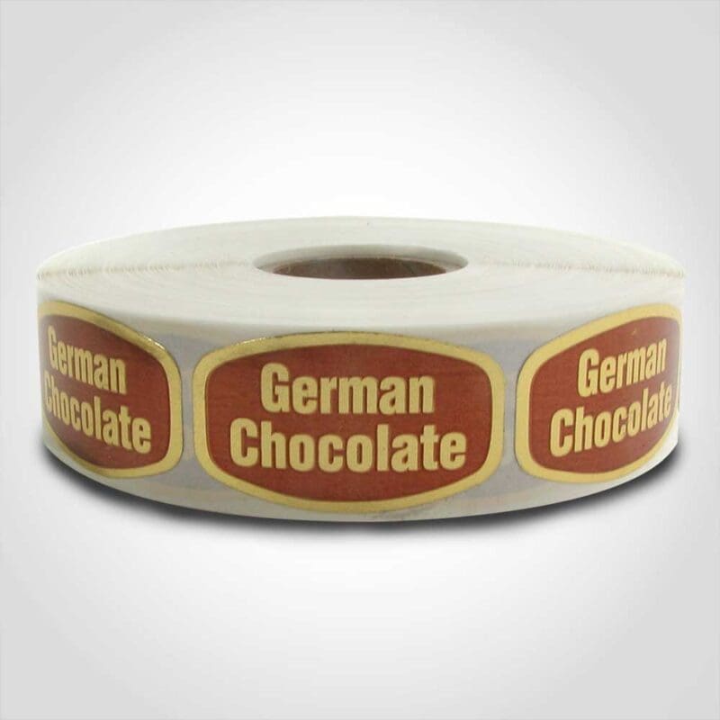 German Chocolate Label – 1 roll of 1000 (568037) 1 German Chocolate Label - 1 roll of 1000 (568037)