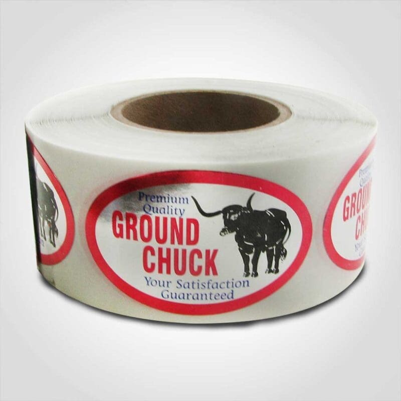 Premium Quality Ground Chuck Label – 1 roll of 500 (500149) 1 Premium Quality Ground Chuck Label - 1 roll of 500 (500149)