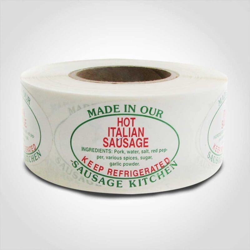 Hot Italian Sausage Label – 1 roll of 500 (500147) 1 Hot Italian Sausage Label - 1 roll of 500 (500147)