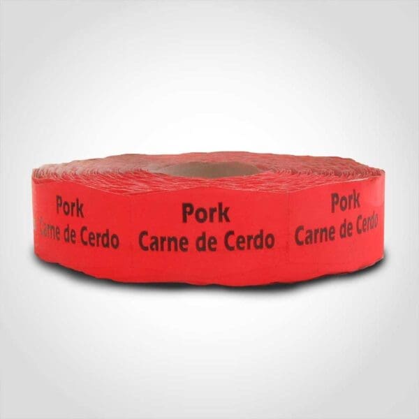 pork carne de cerdo bilingual meat label sticker