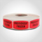 previously frozen label with red background sticker