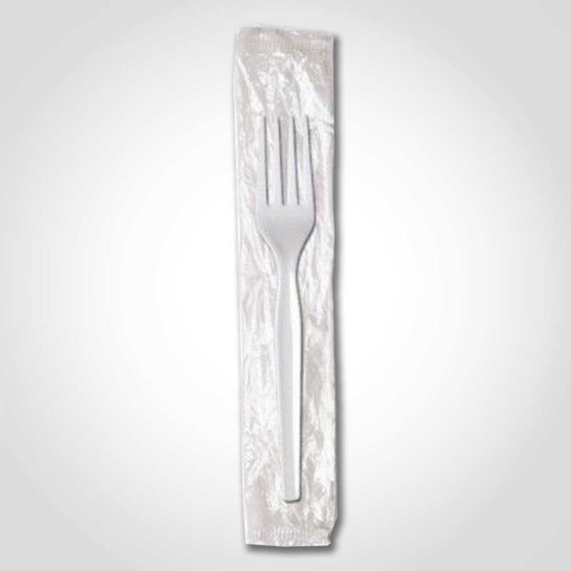 Clear Heavyweight Plastic Fork - Wrapped - 1000 PACK (180071)
