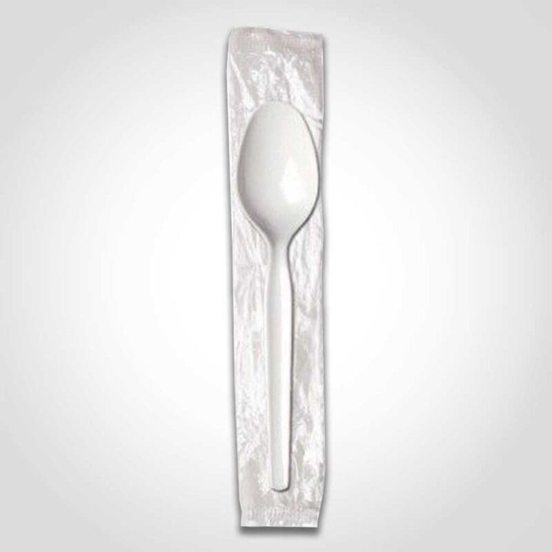 Clear Heavyweight Plastic Spoon – Wrapped – 1000 PACK (180107) 1 Clear Heavyweight Plastic Spoon - Wrapped - 1000 PACK (180107)