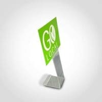 Deli Sign Holder Base 2"W X 2" X 4", Angled sign for deli case