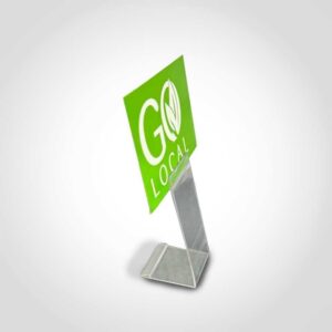 Deli Sign Holder Base 2"W X 2" X 4", Angled sign for deli case