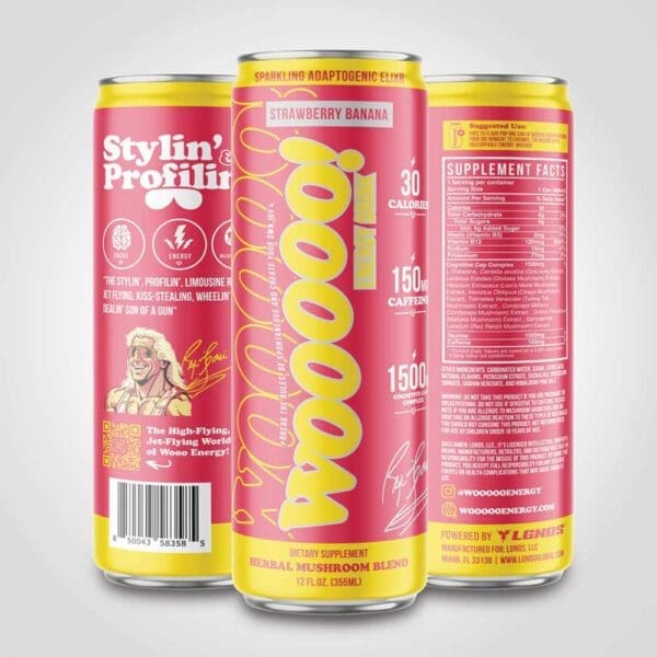 Wooooo Energy Strawberry Banana 12oz - 12pk