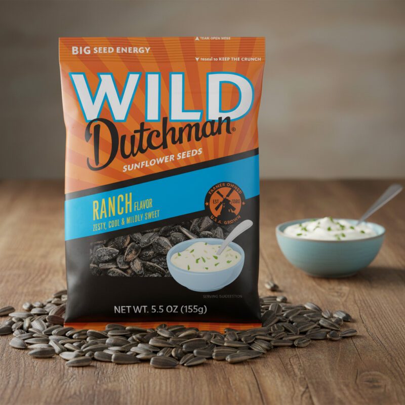 Wild Dutchman Ranch Flavor Sunflower Seeds 5.5 oz. bag 12 Pack