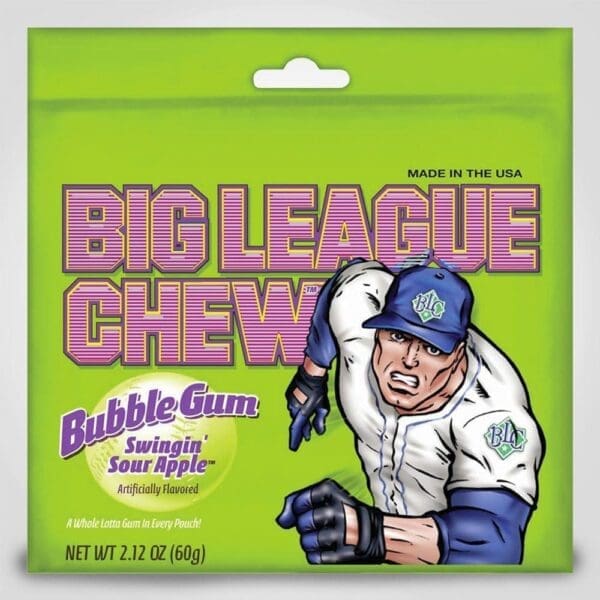 Big League Chew Pouch, Apple 2.12oz - 12 PACK (49438)