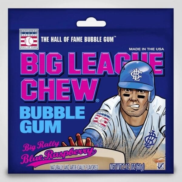 Big League Chew Pouch, Blue Raspberry 2.12oz - 12 PACK (49436)