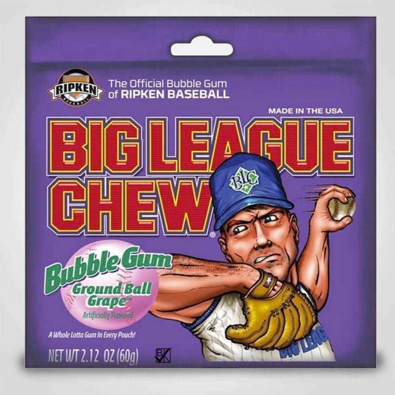 Big League Chew Pouch, Grape 2 Big League Chew Pouch, Grape 2.12oz - 12 PACK (49503)