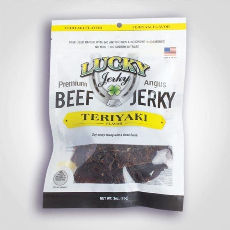 Lucky Jerky Teriyaki Beef Slab 3oz – 12 PACK (90387) 1 Lucky Jerky Teriyaki Beef Slab 3oz - 12 PACK (90387)