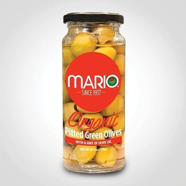 Mario Green Olives Pitted withTouch Of Olive Oil 6.0 oz - 6 PACK (47374)