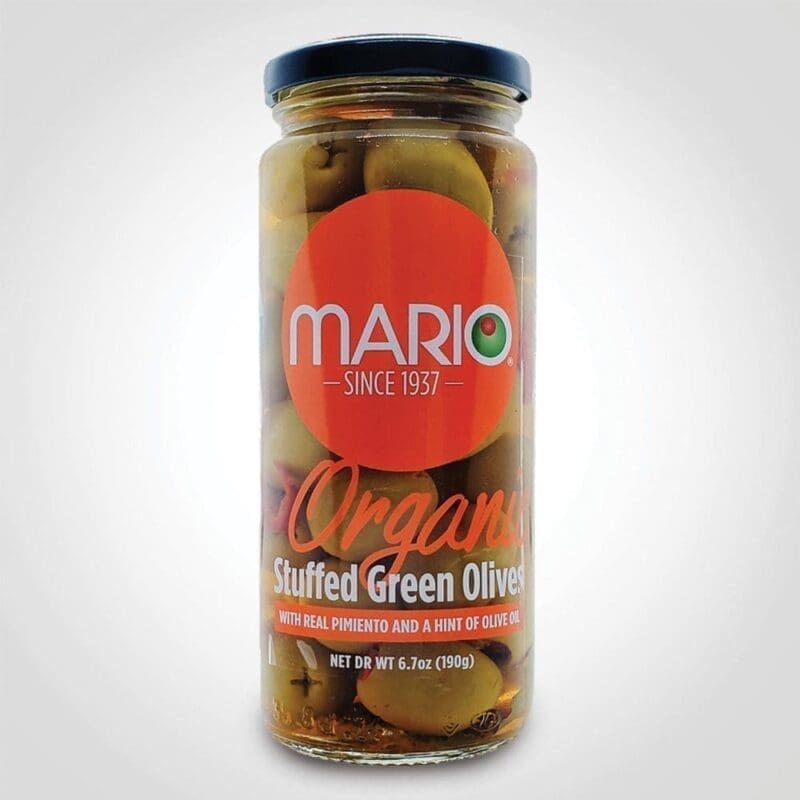 Mario Green Olives Stuffed with Real Pimiento and Touch Of Olive Oil 6 Mario Green Olives Stuffed with Real Pimiento and Touch Of Olive Oil 6.70 oz - 6 PACK (47376)