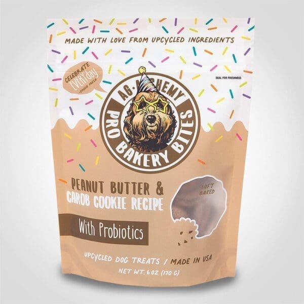 Pro Bakery Dog Bites Peanut Butter Carob with Probiotics 6oz - 12 PACK (47507)