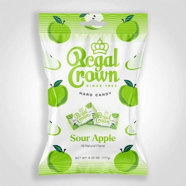 Regal Crown Sour Apple Hard Candy 6.25oz - 12 PACK (45130)