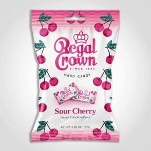 Regal Crown Sour Cherry Hard Candy 6.25oz - 12 PACK (45126)