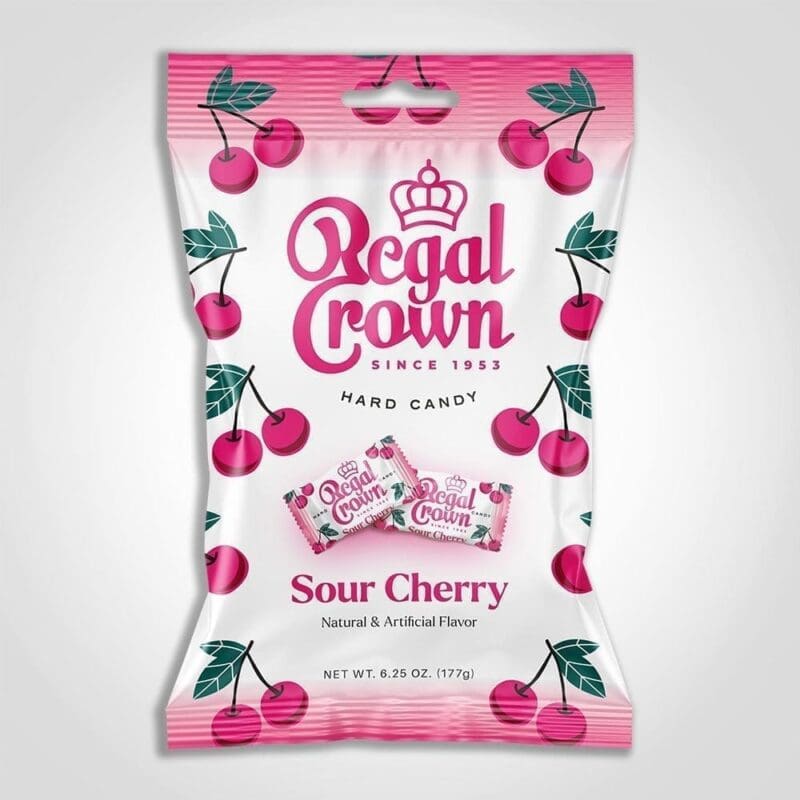 Regal Crown Sour Cherry Hard Candy 6 Regal Crown Sour Cherry Hard Candy 6.25oz - 12 PACK (45126)