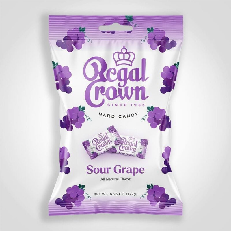 Regal Crown Sour Grape Hard Candy 6.25oz - 12 PACK (45131)