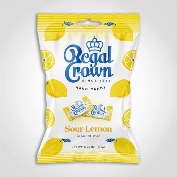 Regal Crown Sour Lemon Hard Candy 6.25oz - 12 PACK (45129)