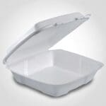 9 inch XPS Foam Container with Removable Lid - White - 200/cs