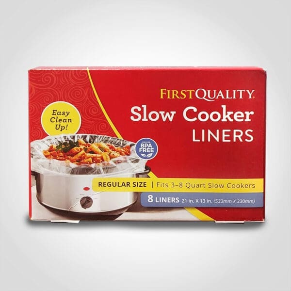 Slow Cooker Liner First Quality Fits 3-8 Quart Slow Cookers - 8 Liner Per Package - 18 cases