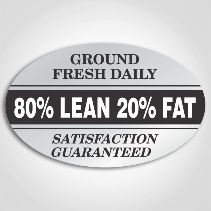 80% Lean Nutritional Grind Foil Label - 591018 80% Lean Nutritional Grind Foil Label - 591018