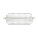 N49P, 9 x 5 Plastic Clamshell Loaf Container, Clear side view