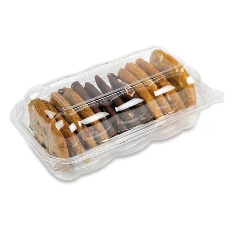 N49P, 9 x 5 Plastic Clamshell Loaf Container with cookies N49P, 9 x 5 Plastic Clamshell Loaf Container with cookies