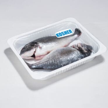 kosher Label on a package of fish