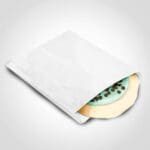 White Grease-Resistant Pastry Bag shown with cookie inside package