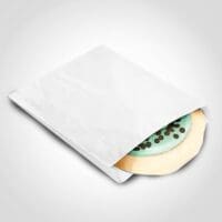 White Grease-Resistant Pastry Bag shown with cookie inside package