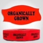 Organically Grown Label Dayglo Sticker on a roll of 1000 labels