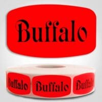 Buffalo Label Dayglo Sticker on a roll of 1000 labels