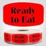 Ready to Eat Label Dayglo Sticker on a roll of 1000 labels, reads Ready to Eat