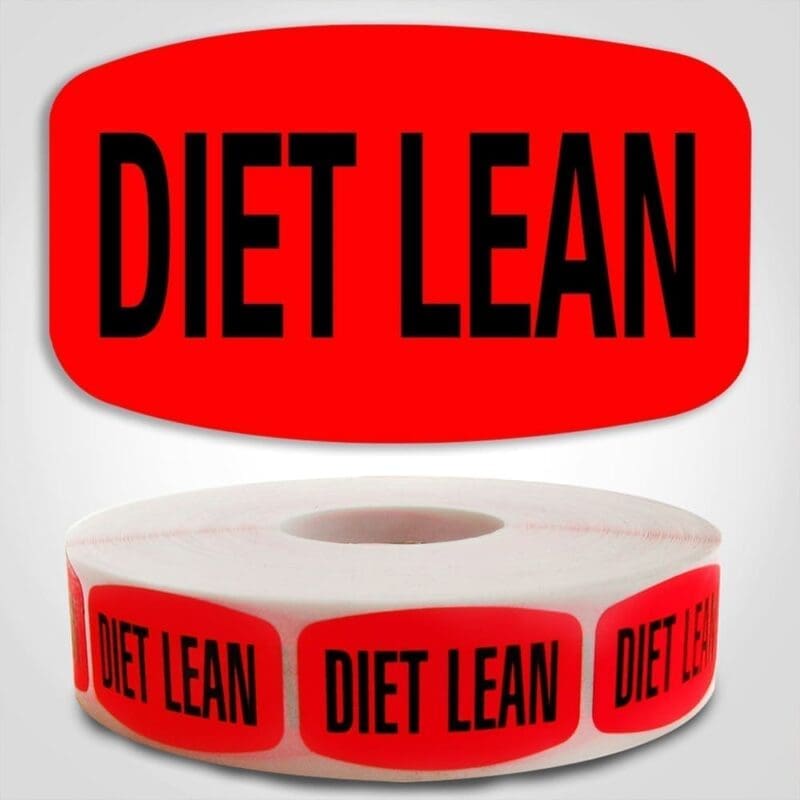510017-1 Diet Lean Label Dayglo Sticker on a roll of 1000 labels
