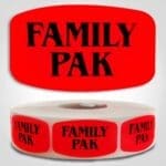 Family Pack Label Dayglo Sticker on a roll of 1000 labels, Reads Family Pak