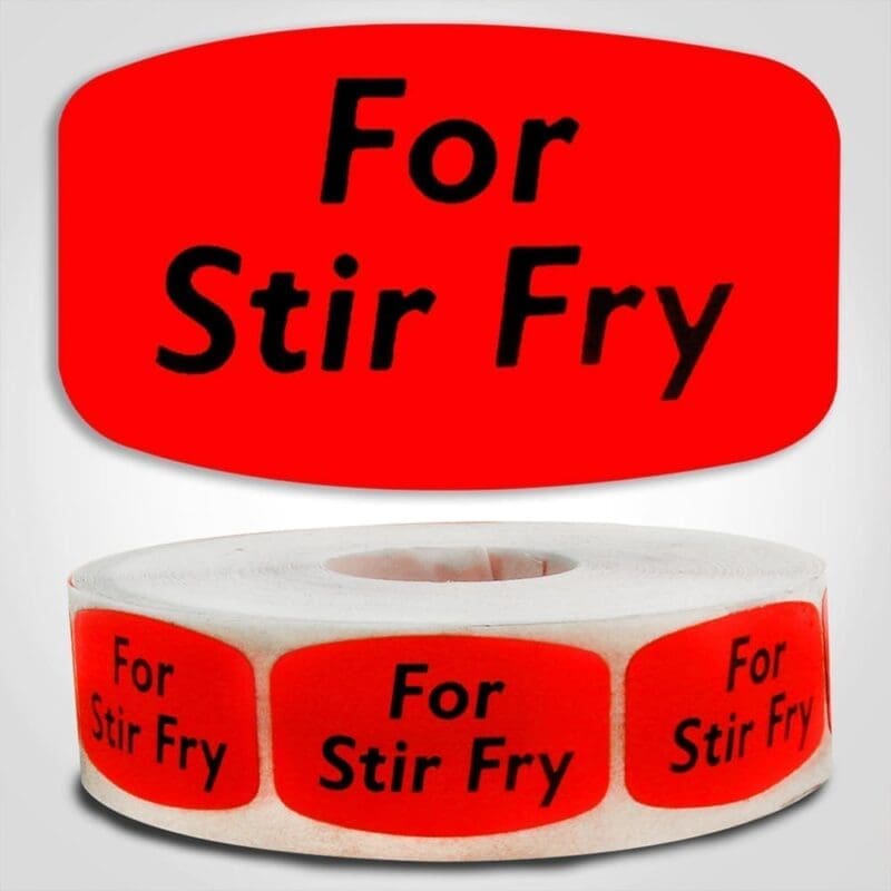 For Stir Fry Label Dayglo Sticker on a roll of 1000 labels, meat identification sticker