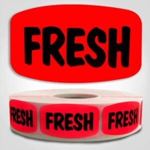 Fresh Label Dayglo Sticker on a roll of 1000 labels