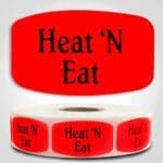 Heat N' Eat Label Dayglo Sticker on a roll of 1000 labels