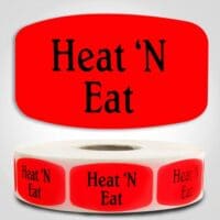 Heat N' Eat Label Dayglo Sticker on a roll of 1000 labels