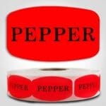 Pepper Label Dayglo Sticker on a roll of 1000 labels