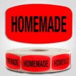 Homemade Label Dayglo Sticker on a roll of 1000 labels