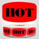 Hot Label Dayglo Sticker on a roll of 1000 labels