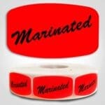 Marinated Label Dayglo Sticker on a roll of 1000 labels