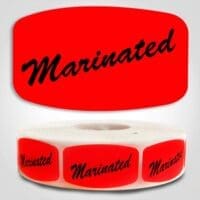 Marinated Label Dayglo Sticker on a roll of 1000 labels