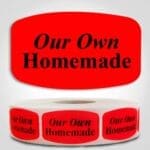 Our Own Homemade Label Dayglo Sticker on a roll of 1000 labels