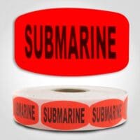 Submarine Label Red Dayglo Sticker