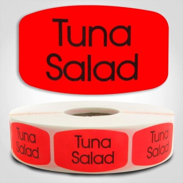 tuna salad Label Red Dayglo Sticker