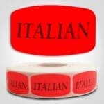 Italian flavor Label Red Dayglo Sticker